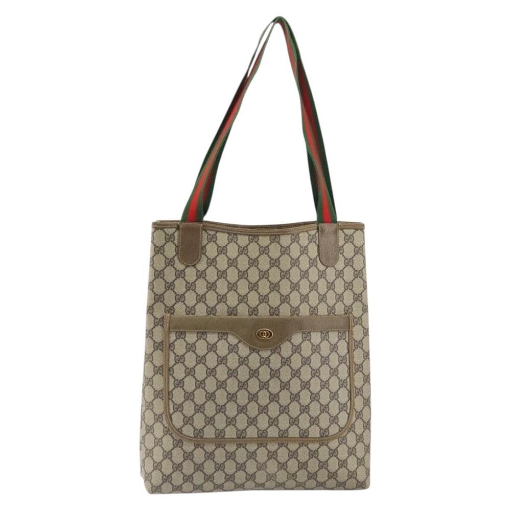 Gucci GG Supreme Web Tote Bag Beige